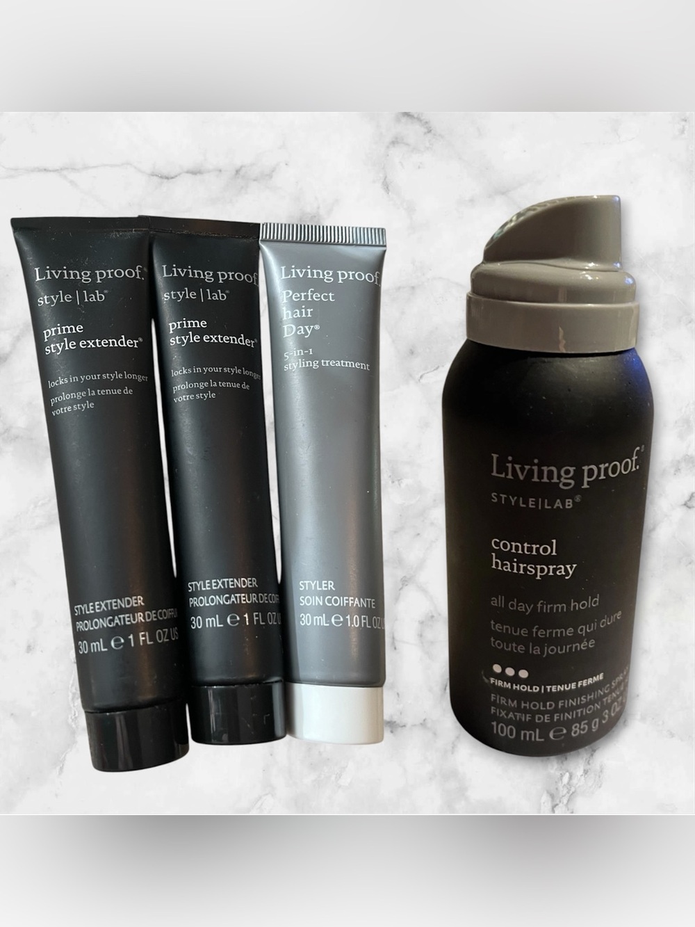 Living Proof Control Hairspray (used) 1 Perfect Hair Day 5 N 1,  2 Extenders LOT